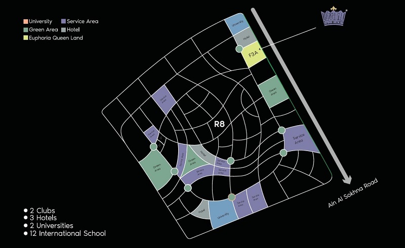 موقع كمبوند في كوين لاند العاصمة الادارية الجديدة